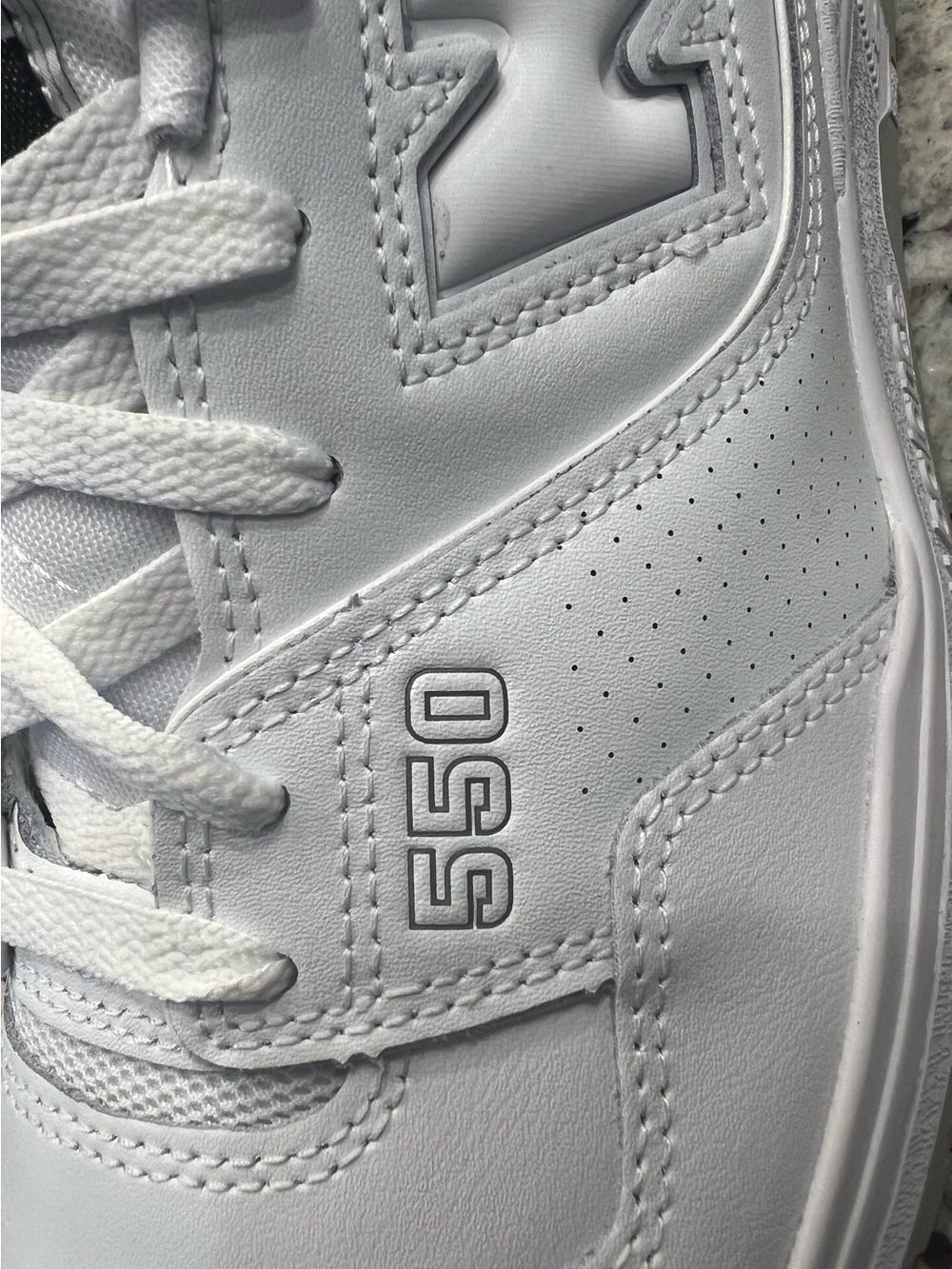 New Balance 550 BB550PB1 White/Gray Leather Low Top Lace-Up Men's Sneakers New - Picture 6 of 9